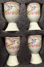 NobleEgg Poached Egg Cups (4 Cups & Spoons) Beautiful Hummingbird-Themed Set picture