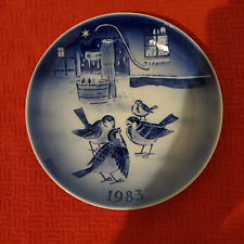 1983 VTG Denmark Old Copenhagen Blue Christmas Plate the story of the year picture