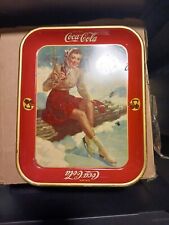  2 Vintage Coca Cola 1941 Metal Serving Tray Origional Hard To Find  picture
