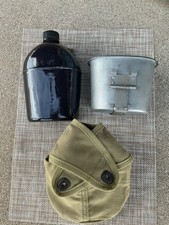 WWII USMC M1942 Enameled Canteen, M1910 Cup &  Cover - dated 1944 with tag picture