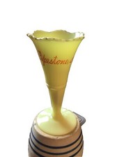 CUSTARD GLASS VASE SOUVENIR PIPESTONE MN MINN 1910’s MINNESOTA OLD BEAUTY picture