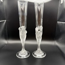 Vintage Erte Flute Majestique Romain  De Tirtoff  French Crystal  Champagne Set2 picture