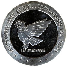 Thunderbird Casino $5 Slot Token Las Vegas Nevada Proof Like Token 1967 picture