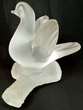Vintage 1970s Cristales De Murano Frosted Glass Dove Paperweight picture