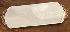 Beautiful Vintage Mirrored Dresser Tray With Grapevine Handles - Faux Pearls picture