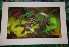SDCC 2016 World Of Warcraft: Matted Art Print ILLIADAN VS. GUL'DAN COA #73/500 picture