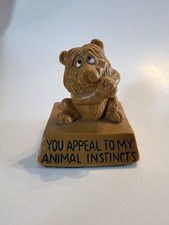 Vintage 1978 Wallace Berrie Sillisculpt Lion Animal Instincts Figurine Retro picture