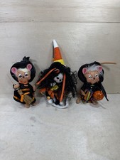 Annalee Halloween Dolls, Witch, Trick or Treat & Jack-o-Lantern, Small LOT OF 3 picture