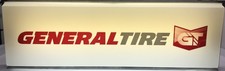 Vintage General Tire GT Lighted Tire Dealer Sign White RED Letters 36 X 12 picture