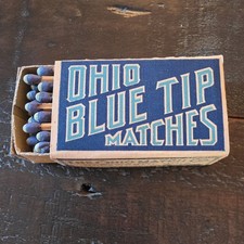 1930s-40s The Ohio Match Co. Blue Tip Strike Anywhere Matches picture