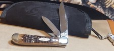 1984 Case Xx 6249 Cooper head Wth New Grind Blades & Pretty Bone Scales N/M  picture
