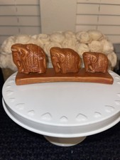 Elephant Trio Beautiful Detailed Clay Sculpture/decor picture