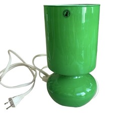 Vtg IKEA Lykta Lime Green Glass Table Lamp Hand Blown Mushroom Shaped Modernist picture