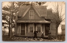 Antique Real Photo Postcard Vintage Farmhouse with Women Early 1900s picture