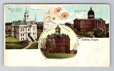 Salem OR-Oregon, Willamette University, Capitol, Antique Vintage Postcard picture