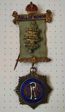Vintage Silver Hallmarked Masonic RAOB Roll of Honor Honour Jewel Medal picture