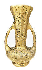 8” Weeping Bright 22K Gold Hand Decorated Ceramic Amphora Vase Vtg Retro ‌USA  picture