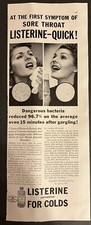 Vtg 1939 Listerine Ad, For Colds, At the first symptom, Listerine - Quick picture