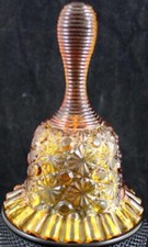 Fenton Daisy and Button Amber Bell Pressed Glass picture