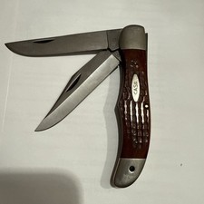 Vintage 1965-69 CASE XX USA 6265 SAB Folding Hunter Knife Dot 2 Blade Mint picture
