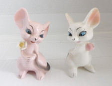 Vintage Japan Anthropomorphic Porcelain Mouse Figurines – Kitsch Pair MCM picture