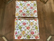 1 Vintage Cotton Feedsack Novelty Fabric Red Green Dancing Elephants 1920-1950s picture