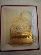 1987 McAlpin's Cincinnati 124k Gold Plated Ornament w/Box picture