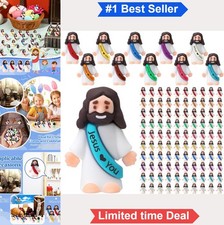 Jesus Loves You Figurines 100 Pc Rubber 1.2 x 1.4 Inch Colorful Religious Party picture