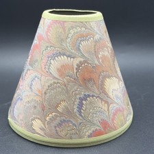 Vtg CBK LTD 1988 Hand-Marbled Feather Print Mini Paper Lampshade 4.5”/No Fitting picture