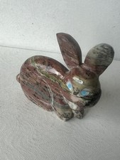 Zuni Rabbit Bunny Fetish Cody Nastacio Travertine*SIGNED*3702 picture