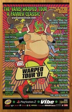2001 Vans Warped Tour Music Festival Vintage Print Ad/Poster Wrestling PopFRAMED picture