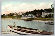 Vintage Mackinac Island Cottages And Fort Postcard picture