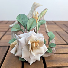 Cybis Porcelain Rose Figurine Soft Yellow Cream Signed Numbered 5