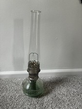 Vintage Aladdin #23 Tall Deco Squares Glass Oil Lamp Nashville Round Table Fuel picture