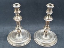 Pair of Hardy Brothers 288g 925 Sterling Silver Unweighted Candle Holders 1953   picture