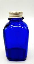Vintage Cobalt Blue Glass Rectangle Apothecary Medicine Bottle 4.75