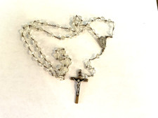 VIntage Beautiful Faceted Crystal Di Roma Rosary w/ Sterling Crucifix & Medal picture
