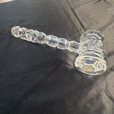 Vintage Crystal Clear Industries 24% Lead Crystal Gavel Italy 8.5