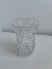 Vintage Cavan Crystal Ireland Medium Vase / Bud Vase — Diamond Cut Glass picture