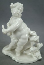 Antique Nymphenburg Blanc de Chine Style Cherub As Pluto With Cerberus Figurine picture