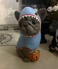 Halloween Classics LED Hand-Painted Frenchie Shark Sculpture 2.5ft Outdoor picture