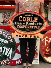 Vintage Style Metal Sign Coble Dairy NOT Porcelain 22x16 Made USA picture