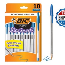 BIC Cristal Xtra Smooth Ballpoint Pen Medium Point 1.0mm Blue 10-Count picture
