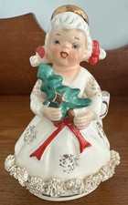Vtg. Ucago Spegetti Angel 4” w/ Christmas Tree and Star Figurine Candleholder picture