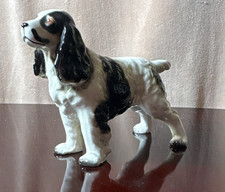 Vtg 1950s-1960s Wales Japan Black & White English Springer Spaniel Dog Figurine picture