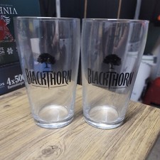 2 X NEW BLACKTHORN CIDER PINT GLASSES WITH LOGO PUB BAR MANCAVE picture