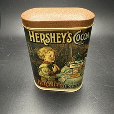Vintage 1984 Hershey's Cocoa Collectible Tin Made in England Oval Child Graphic picture