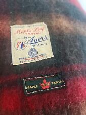Vintage Ayers Of LACHUTE Blanket Maple Leaf Tartan Virgin Wool  Carrier Canada picture