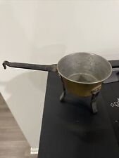 Handarbete Made In Sweden Copper Miniature Pot 3 Leg Stand  & Handle Vintage picture
