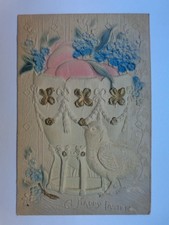A Happy Easter-Embossed, Airbrushed, Chick and Eggs, Postcard, Unposted picture